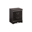 Bowery Hill 2 Drawer Wood Nightstand in Black