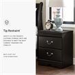 Bowery Hill 2 Drawer Wood Nightstand in Black