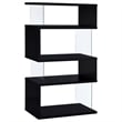 Bowery Hill Wood Black Bookcase Zigzag Contemporary 63
