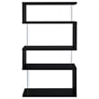 Bowery Hill Wood Black Bookcase Zigzag Contemporary 63
