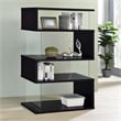 Bowery Hill Wood Black Bookcase Zigzag Contemporary 63