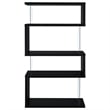 Bowery Hill Wood Black Bookcase Zigzag Contemporary 63