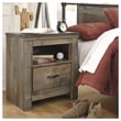 Bowery Hill 1 Drawer Wood Nightstand in Brown