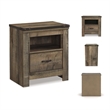 Bowery Hill 1 Drawer Wood Nightstand in Brown