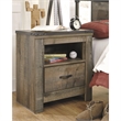 Bowery Hill 1 Drawer Wood Nightstand in Brown