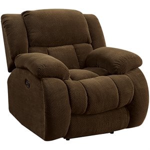 bowery hill casual glider recliner in chocolate