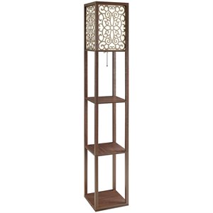 bowery hill 3 shelf floor lamp in cappuccino