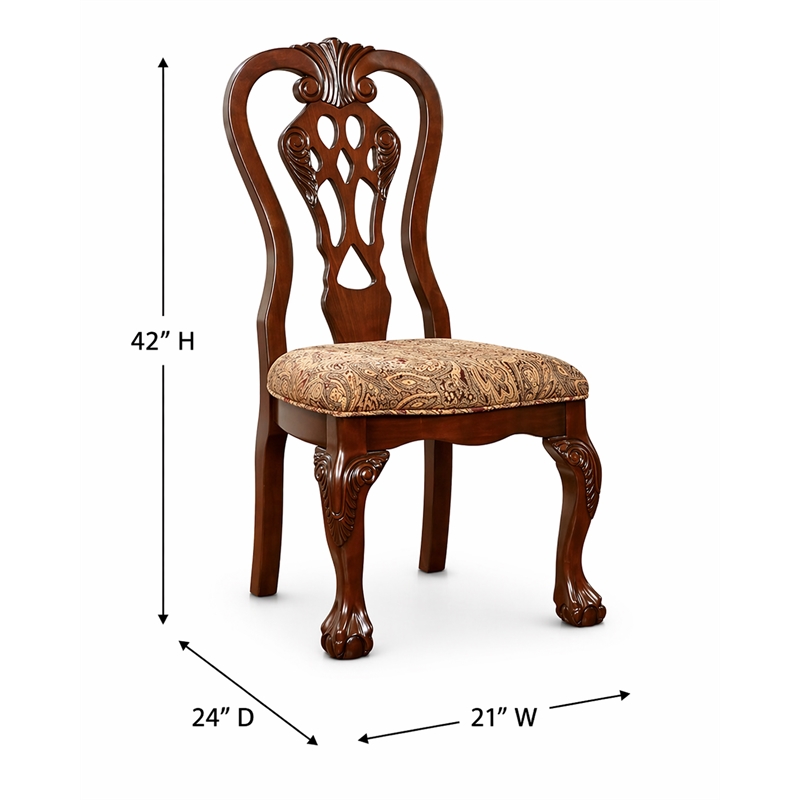 Bowery Hill Traditional Wood Dining Chair in Brown Cherry (Set of 2)