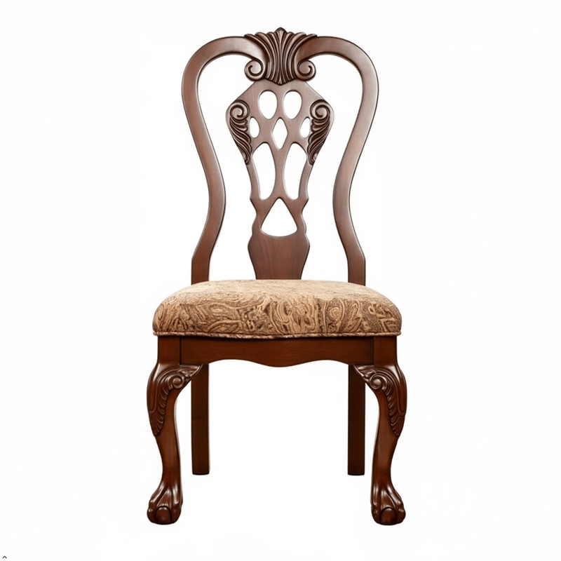 Bowery Hill Traditional Wood Dining Chair in Brown Cherry (Set of 2)