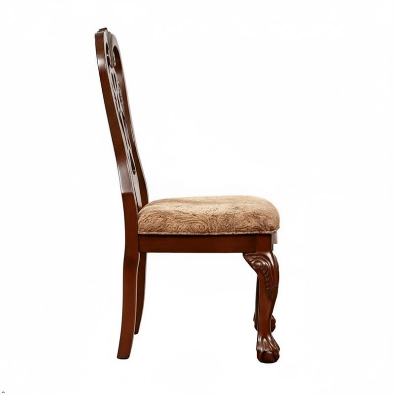 Bowery Hill Traditional Wood Dining Chair in Brown Cherry (Set of 2)