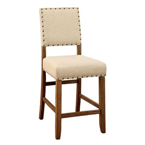 Bowery Hill 25&quot Counter Stool in Beige (Set of 2)