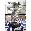 Bowery Hill Contemporary Glass Gray Finish Round Dining Table