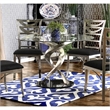 Bowery Hill Contemporary Glass Gray Finish Round Dining Table