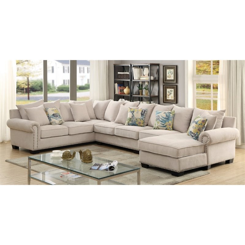 Bowery Hill Fabric Sectional in Ivory