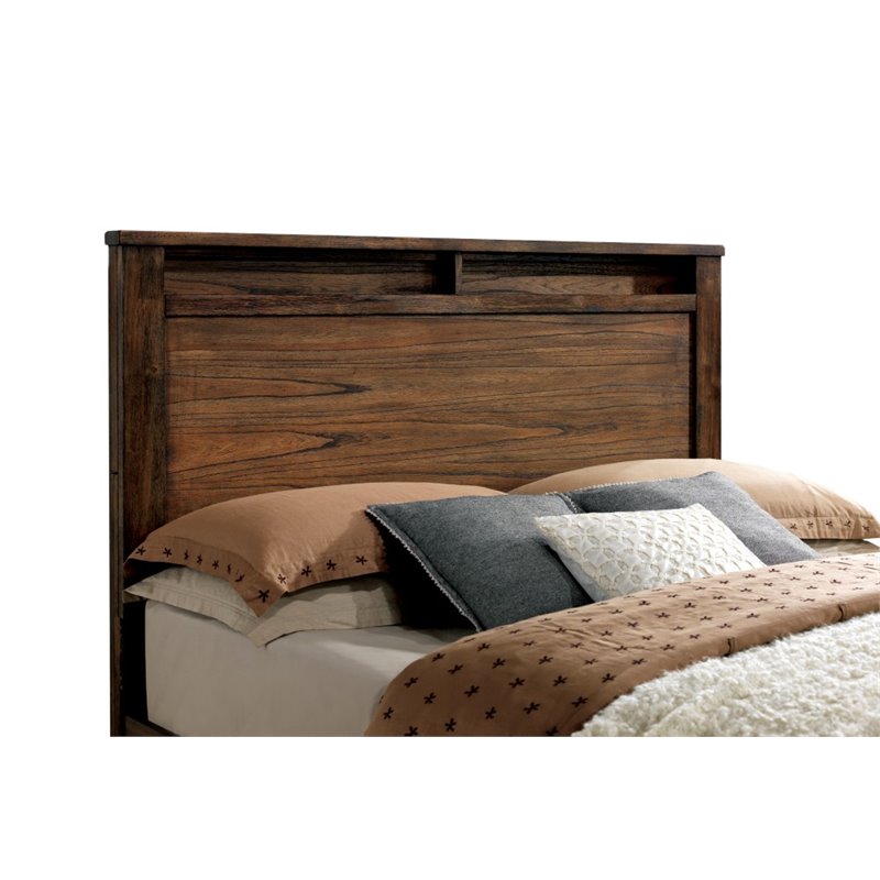 Bowery Hill Queen Platform Panel Storage Bed In Oak 524 16 Pic Bowery Hill Queen Platform Panel Storage Bed In Oak 2 Of 3