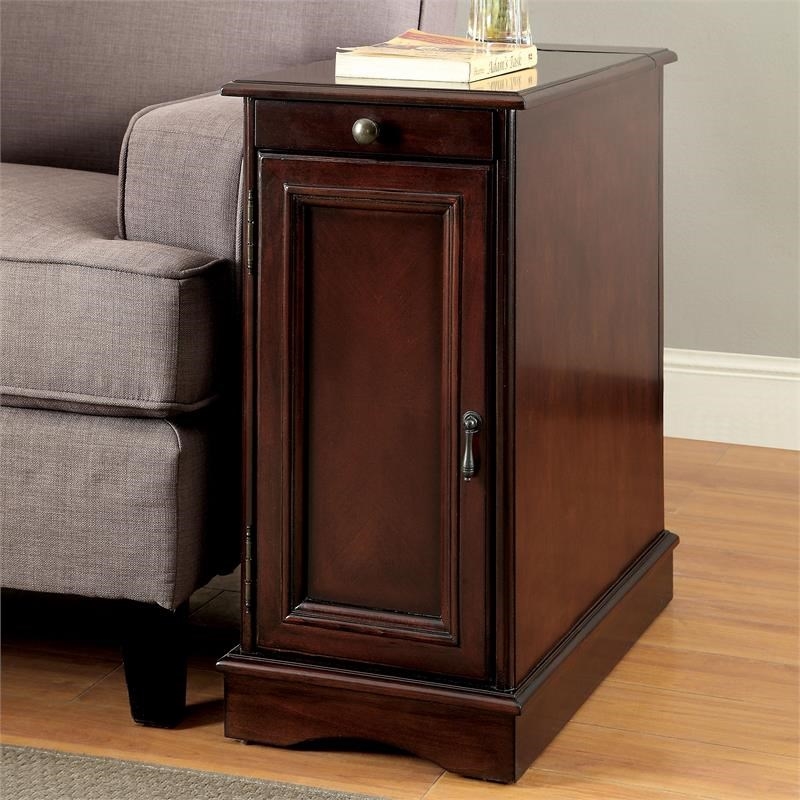 Bowery Hill End Table Coffee Accent Table Rectangle in Wood - Cherry