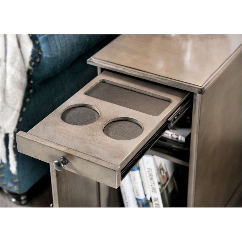 Bowery Hill Storage End Table in Gray