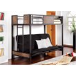 Bowery Hill Modern Steel Metal and Wood Twin Loft Bed in Black
