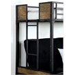 Bowery Hill Modern Steel Metal and Wood Twin Loft Bed in Black