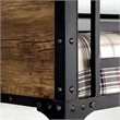 Bowery Hill Modern Steel Metal and Wood Twin Loft Bed in Black