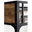 Bowery Hill Modern Steel Metal/Wood Twin over Twin Bunk Bed in Black