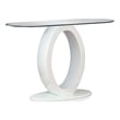 Bowery Hill Glass Top Console Table in White