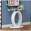 Bowery Hill Glass Top Console Table in White