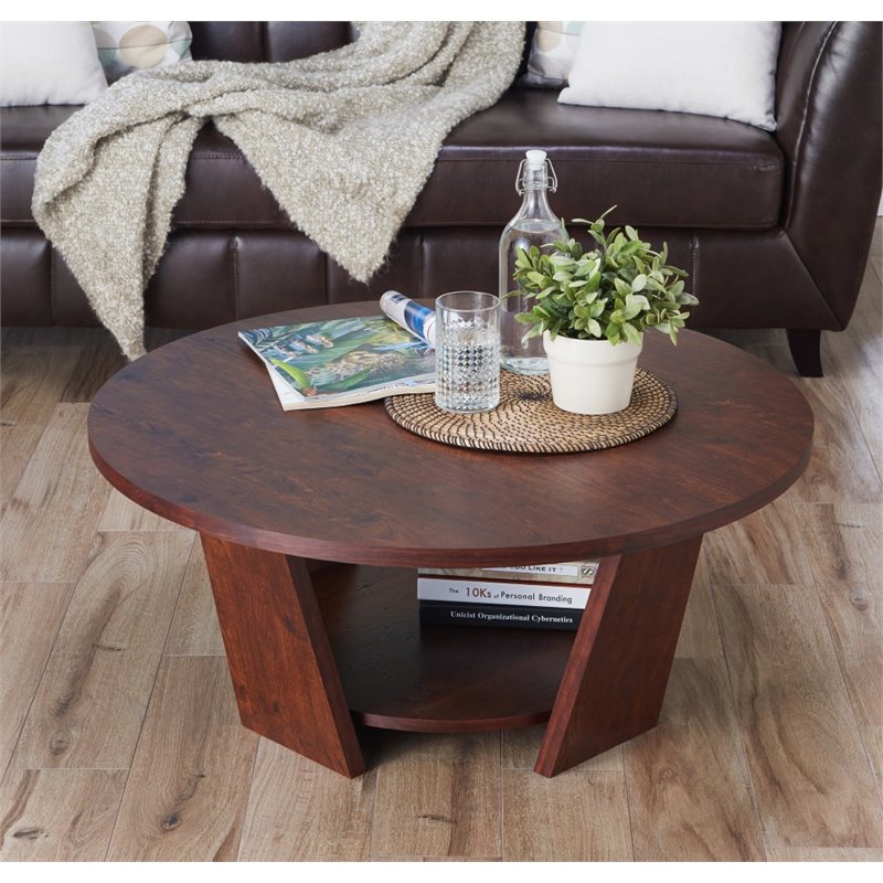 Bowery Hill Round Coffee Table in Vintage Walnut 680270337305 eBay
