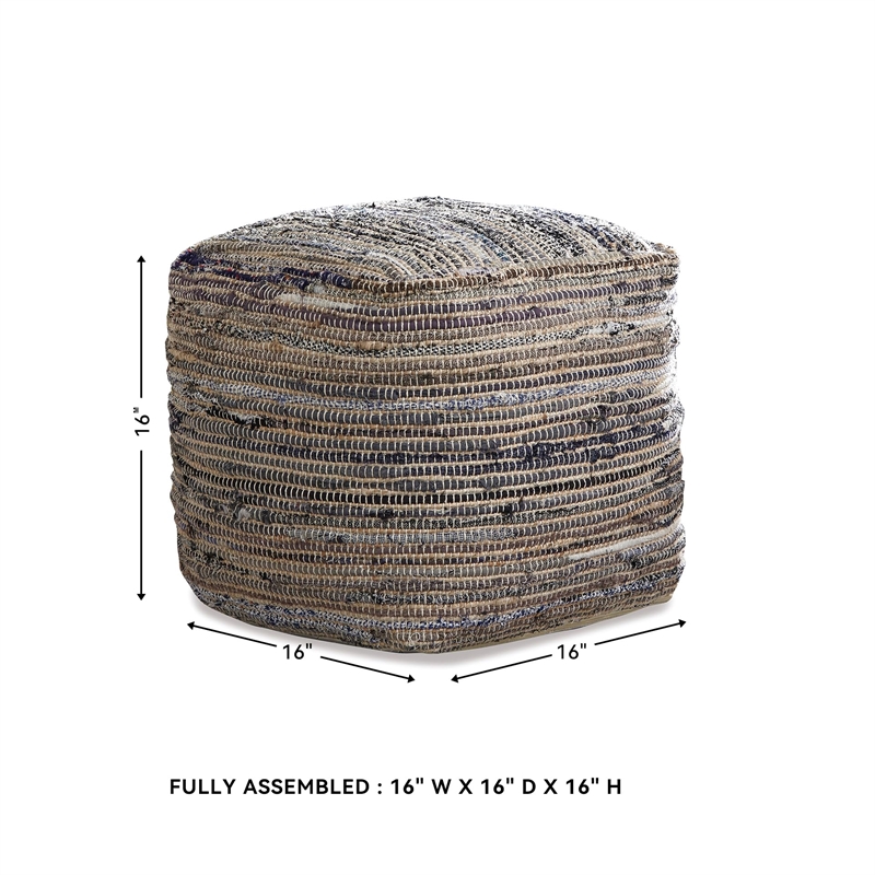 Bowery Hill Cylinder Pouf in Natural