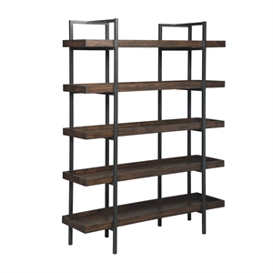 Bowery Hill 5 Shelf Bookcase in Brown