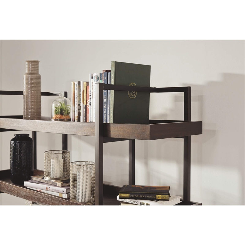 Bowery Hill 5 Shelf Bookcase in Brown