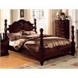 Bowery Hill Solid Wood Brown California King Bed Four-Poster 94.5