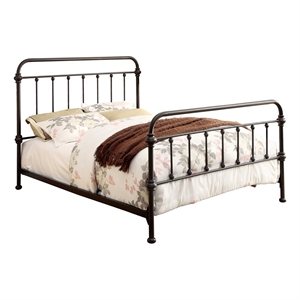 Bowery Hill Farmhouse Metal California King Spindle Bed in Bronze