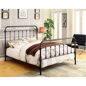 bowery hill queen metal spindle bed in dark bronze