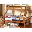 Bowery Hill Transitional Solid Wood Twin over Full Bunk Bed in Oak