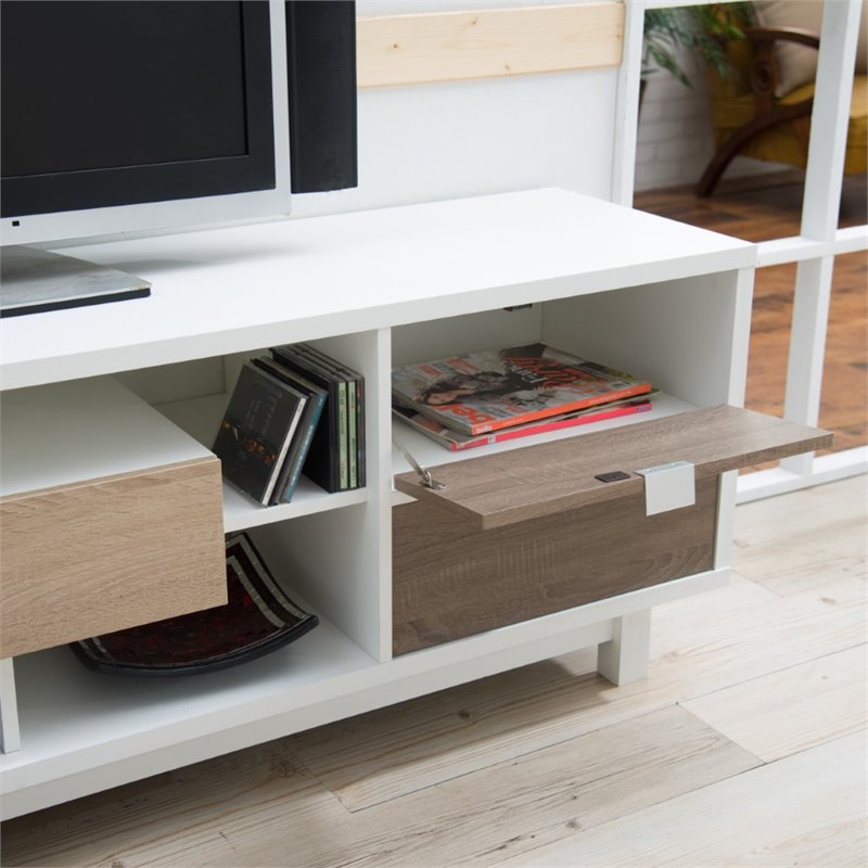 Bowery Hill Contemporary Wood TV Stand for TVs up to 71