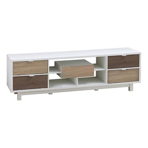 Bowery Hill Contemporary Wood TV Stand for TVs up to 71&quot in White