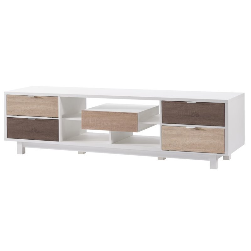 Bowery Hill Contemporary Wood TV Stand for TVs up to 71