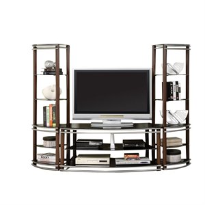 bowery hill 3 piece entertainment center in brown