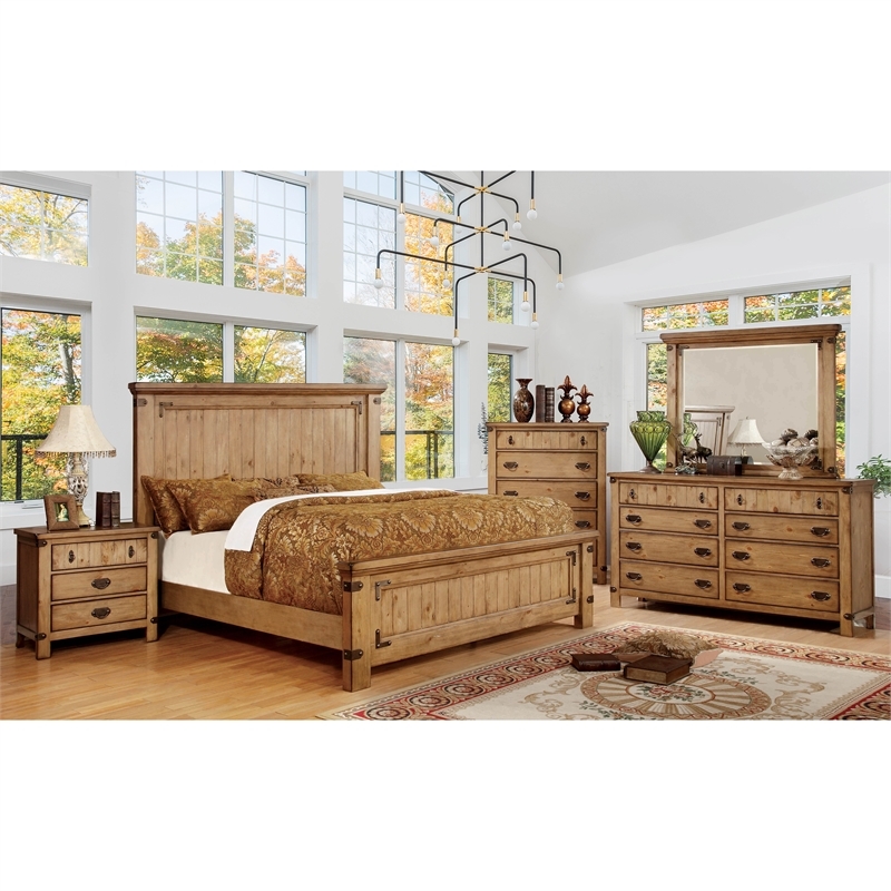 Bowery Hill 3 Drawers Transitional Wood Nightstand in Weathered Brown Elm