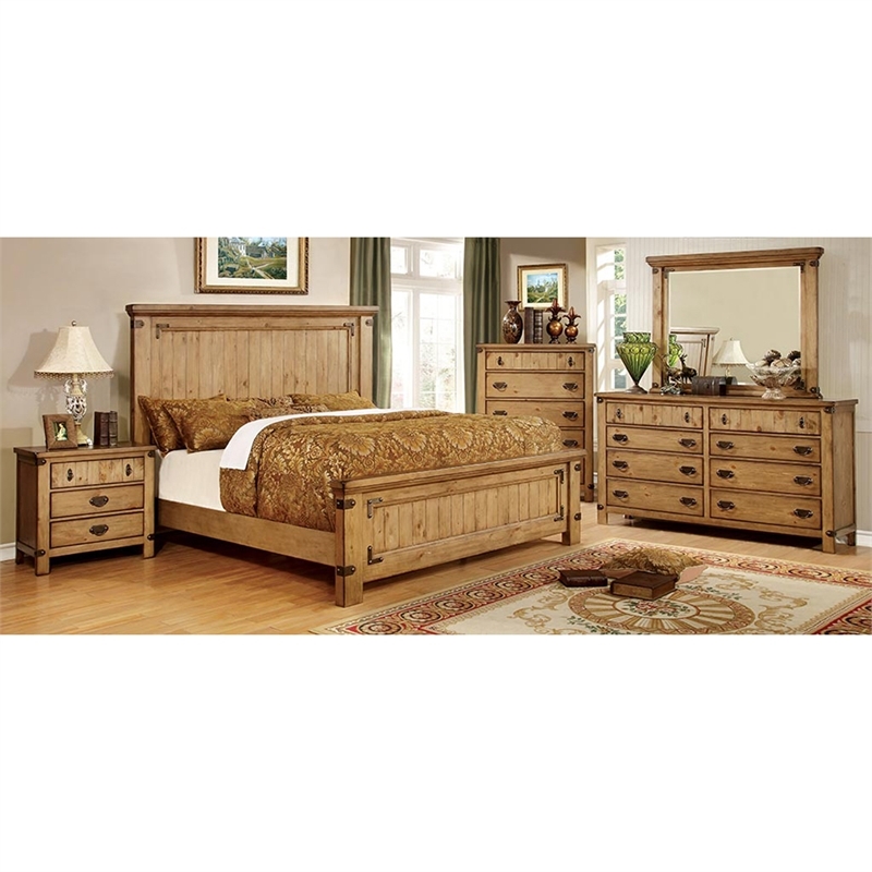 Bowery Hill 3 Drawers Transitional Wood Nightstand in Weathered Brown Elm