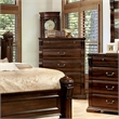Bowery Hill 5 Drawers Transitional Solid Wood/Wood Veneer/MDF Chest in Cherry
