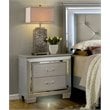 Bowery Hill 2 Drawers Contemporary Wood Nightstand in Silver