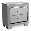 Bowery Hill 2 Drawers Contemporary Wood Nightstand in Silver
