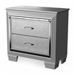 Bowery Hill 2 Drawers Contemporary Wood Nightstand in Silver