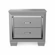 Bowery Hill 2 Drawers Contemporary Wood Nightstand in Silver