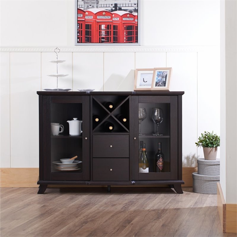 Bowery Hill Wine Rack Buffet in Cappuccino