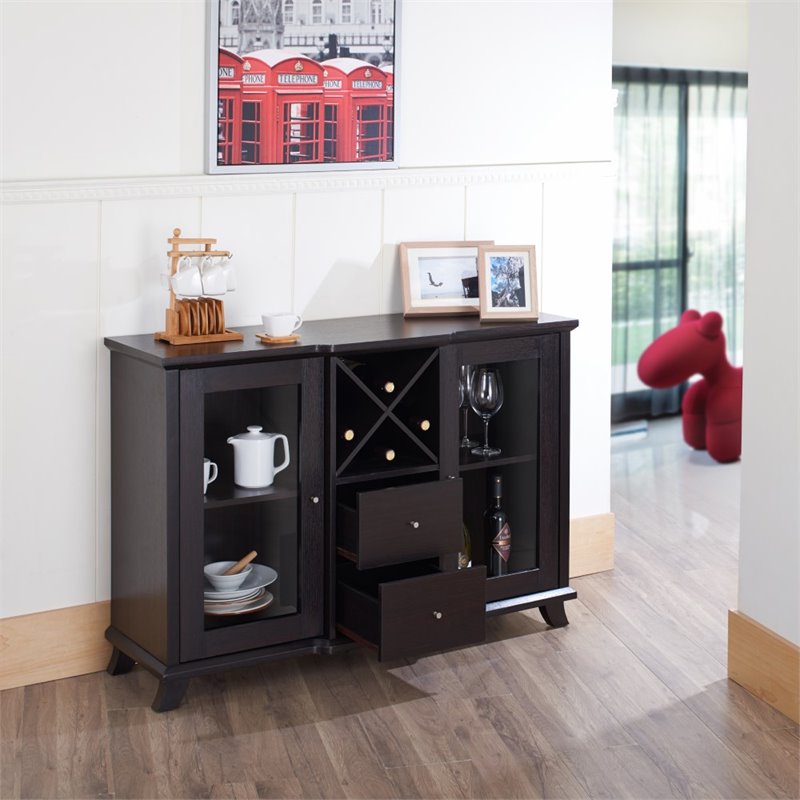 Bowery Hill Wine Rack Buffet in Cappuccino