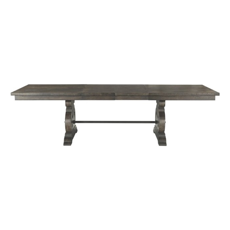 Bowery Hill Rubber Wood Dining Table in Dark Ash Finish