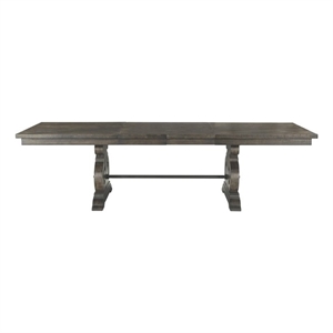 Bowery Hill Rubber Wood Dining Table in Dark Ash Finish